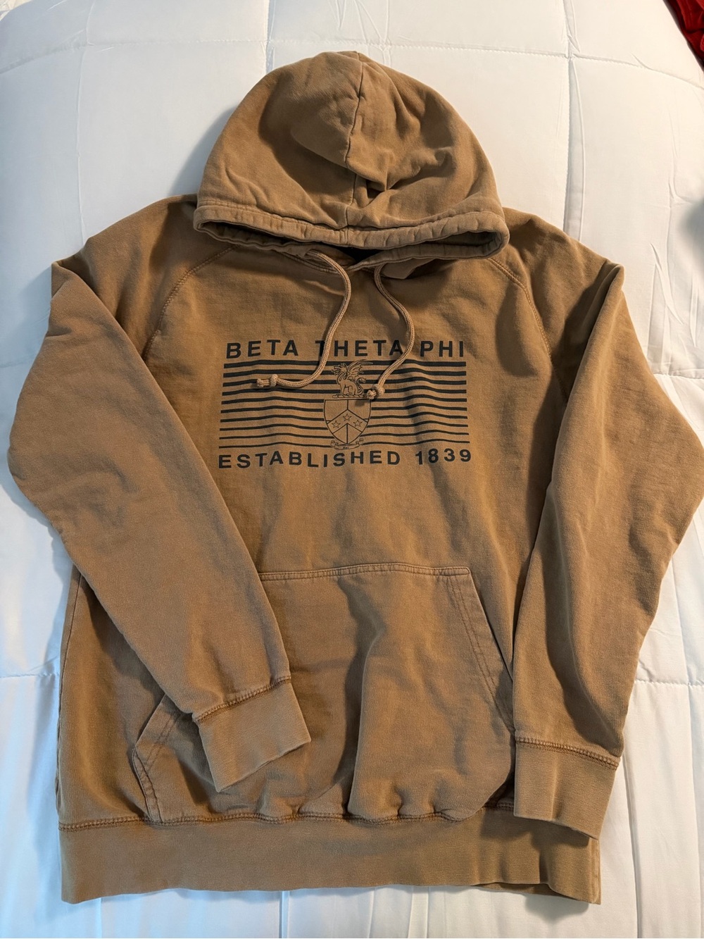 Beta Theta Phi Brown Hooded Sweatshirt with Crest